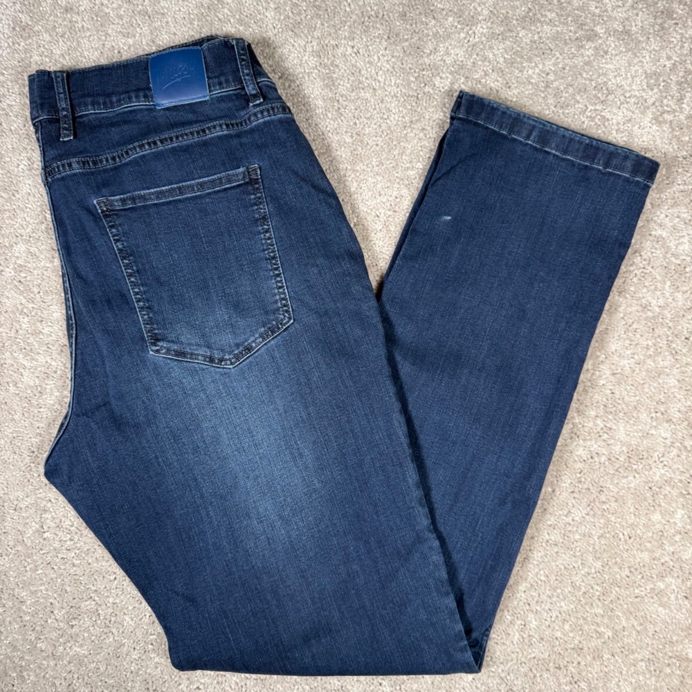 Mugsy Jeans Fultons Casual‎ Dark Wash Men's 35 Denim Slim Straight Blue